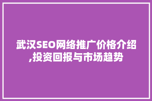 武汉SEO网络推广价格介绍,投资回报与市场趋势