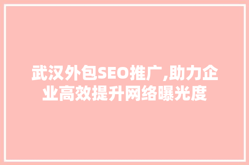 武汉外包SEO推广,助力企业高效提升网络曝光度