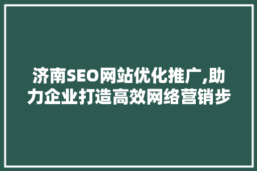 济南SEO网站优化推广,助力企业打造高效网络营销步骤