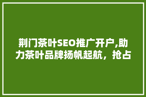 荆门茶叶SEO推广开户,助力茶叶品牌扬帆起航，抢占市场先机