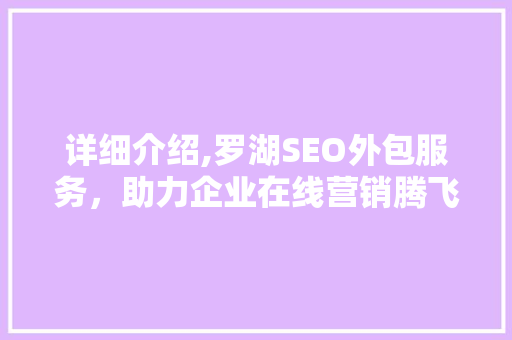 详细介绍,罗湖SEO外包服务，助力企业在线营销腾飞
