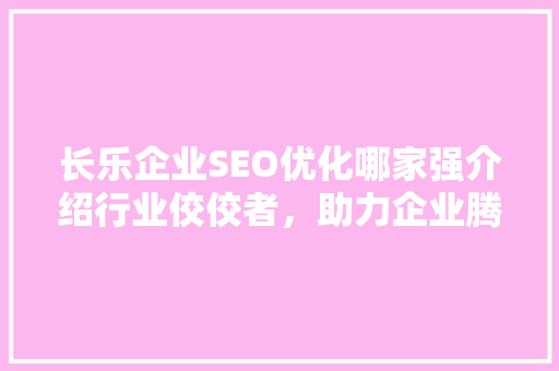 长乐企业SEO优化哪家强介绍行业佼佼者，助力企业腾飞