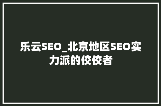 乐云SEO_北京地区SEO实力派的佼佼者