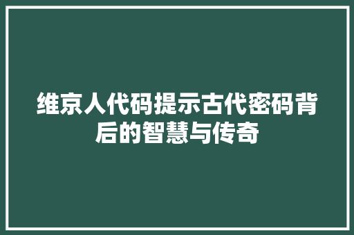 维京人代码提示古代密码背后的智慧与传奇