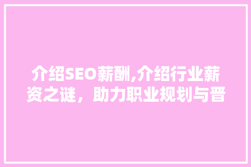 介绍SEO薪酬,介绍行业薪资之谜，助力职业规划与晋升