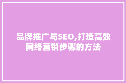 品牌推广与SEO,打造高效网络营销步骤的方法