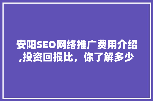 安阳SEO网络推广费用介绍,投资回报比，你了解多少  第1张