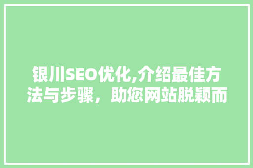 银川SEO优化,介绍最佳方法与步骤，助您网站脱颖而出