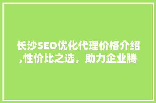 长沙SEO优化代理价格介绍,性价比之选，助力企业腾飞