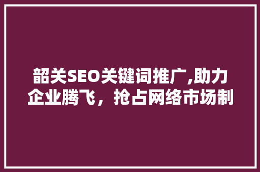 韶关SEO关键词推广,助力企业腾飞，抢占网络市场制高点