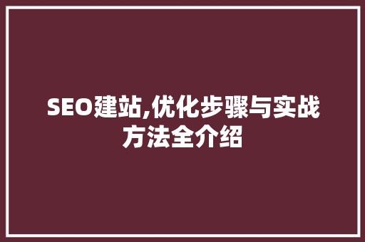 SEO建站,优化步骤与实战方法全介绍