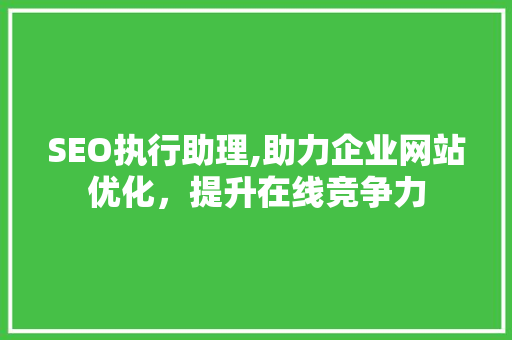 SEO执行助理,助力企业网站优化，提升在线竞争力