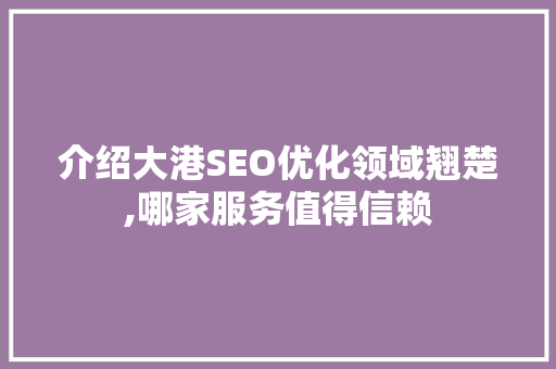 介绍大港SEO优化领域翘楚,哪家服务值得信赖