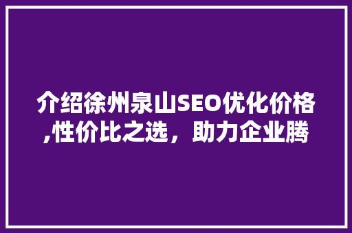 介绍徐州泉山SEO优化价格,性价比之选，助力企业腾飞