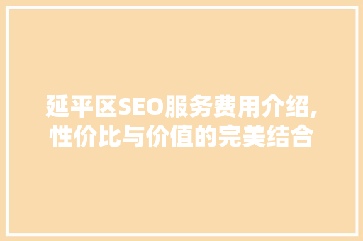 延平区SEO服务费用介绍,性价比与价值的完美结合