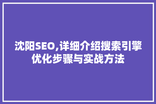 沈阳SEO,详细介绍搜索引擎优化步骤与实战方法