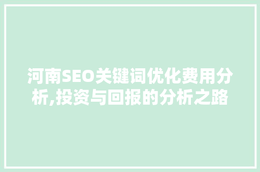 河南SEO关键词优化费用分析,投资与回报的分析之路