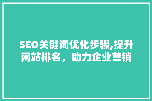 SEO关键词优化步骤,提升网站排名，助力企业营销