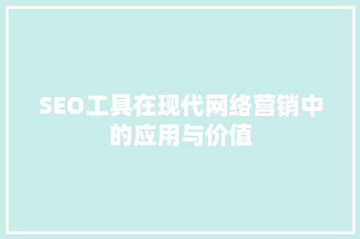 SEO工具在现代网络营销中的应用与价值