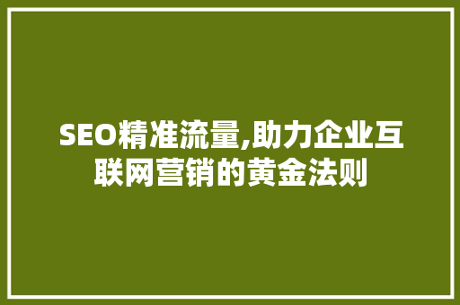 SEO精准流量,助力企业互联网营销的黄金法则