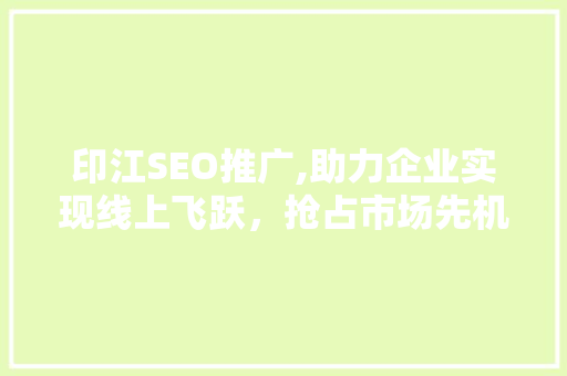 印江SEO推广,助力企业实现线上飞跃，抢占市场先机