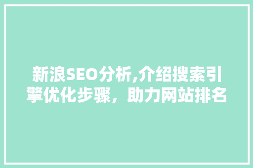 新浪SEO分析,介绍搜索引擎优化步骤，助力网站排名提升