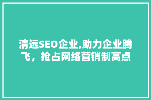 清远SEO企业,助力企业腾飞，抢占网络营销制高点