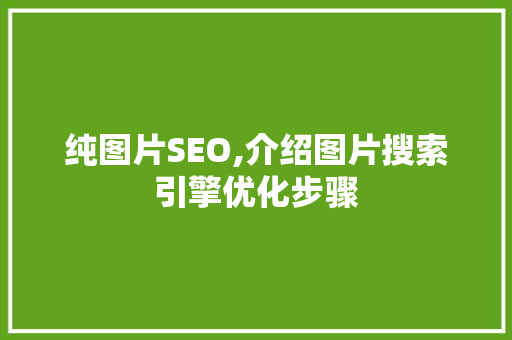 纯图片SEO,介绍图片搜索引擎优化步骤