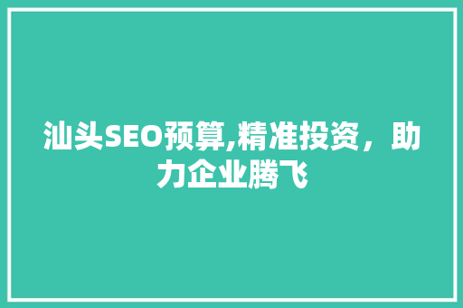 汕头SEO预算,精准投资，助力企业腾飞