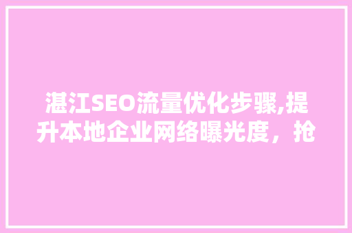 湛江SEO流量优化步骤,提升本地企业网络曝光度，抢占市场先机