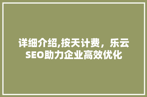 详细介绍,按天计费，乐云SEO助力企业高效优化