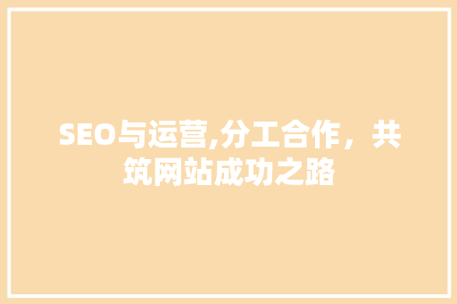SEO与运营,分工合作，共筑网站成功之路