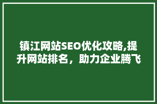 镇江网站SEO优化攻略,提升网站排名，助力企业腾飞