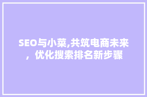 SEO与小菜,共筑电商未来，优化搜索排名新步骤