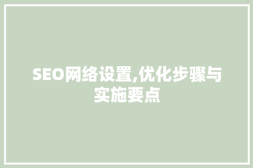 SEO网络设置,优化步骤与实施要点
