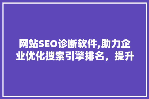 网站SEO诊断软件,助力企业优化搜索引擎排名，提升在线竞争力