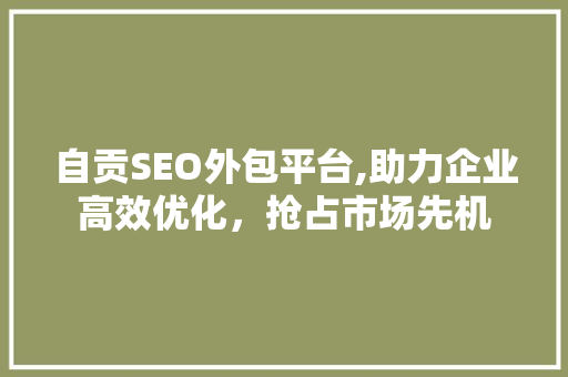 自贡SEO外包平台,助力企业高效优化，抢占市场先机