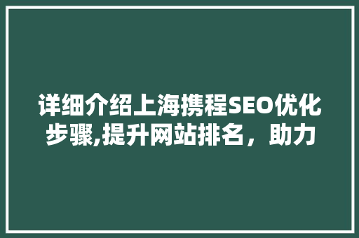 详细介绍上海携程SEO优化步骤,提升网站排名，助力企业腾飞