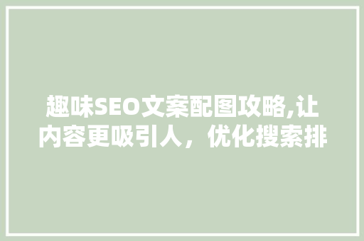 趣味SEO文案配图攻略,让内容更吸引人，优化搜索排名