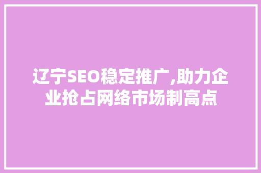 辽宁SEO稳定推广,助力企业抢占网络市场制高点