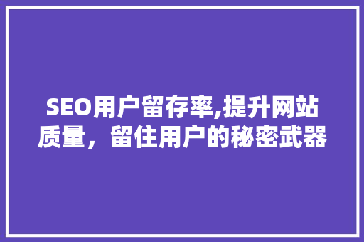 SEO用户留存率,提升网站质量，留住用户的秘密武器