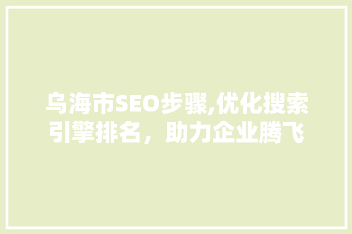 乌海市SEO步骤,优化搜索引擎排名，助力企业腾飞