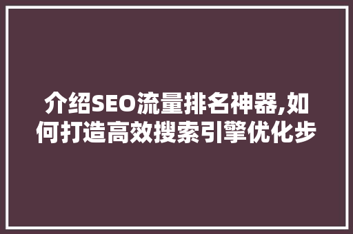 介绍SEO流量排名神器,如何打造高效搜索引擎优化步骤