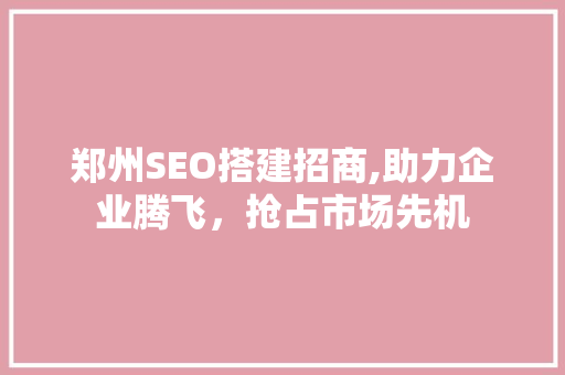 郑州SEO搭建招商,助力企业腾飞，抢占市场先机