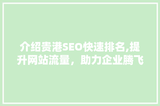 介绍贵港SEO快速排名,提升网站流量，助力企业腾飞