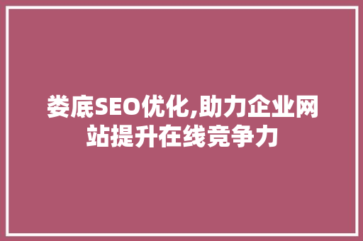 娄底SEO优化,助力企业网站提升在线竞争力