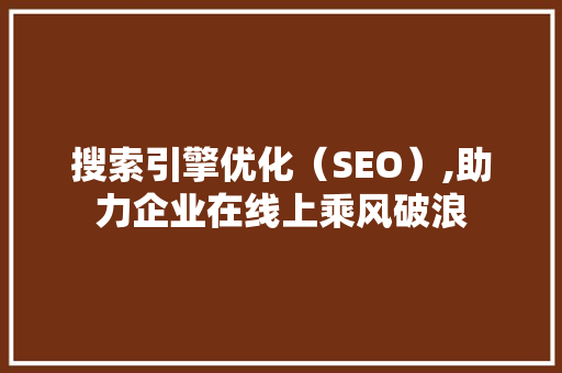搜索引擎优化（SEO）,助力企业在线上乘风破浪