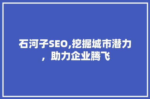 石河子SEO,挖掘城市潜力，助力企业腾飞