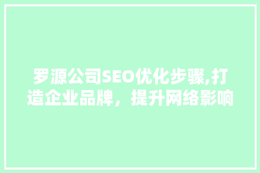 罗源公司SEO优化步骤,打造企业品牌，提升网络影响力