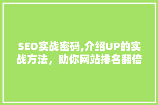 SEO实战密码,介绍UP的实战方法，助你网站排名翻倍提升！